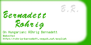 bernadett rohrig business card
